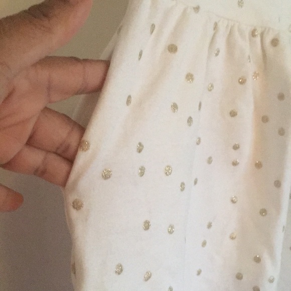 Carter’s White w/gold Polka Dots: Size 6 - Picture 3 of 7
